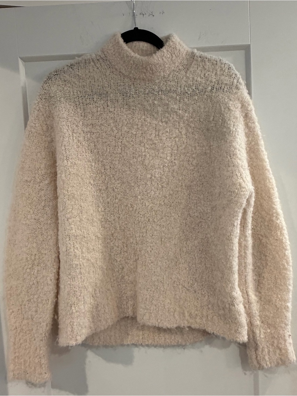 Madewell Cream Bouclé Mockneck Sweater